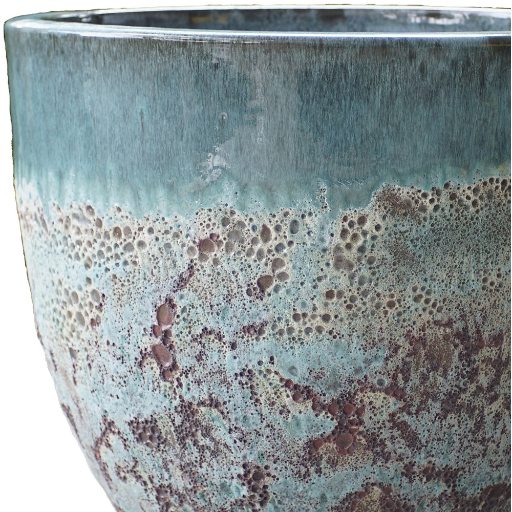 Ghiveci flori VERVE XL, ceramica, D 48 cm, turcoaz