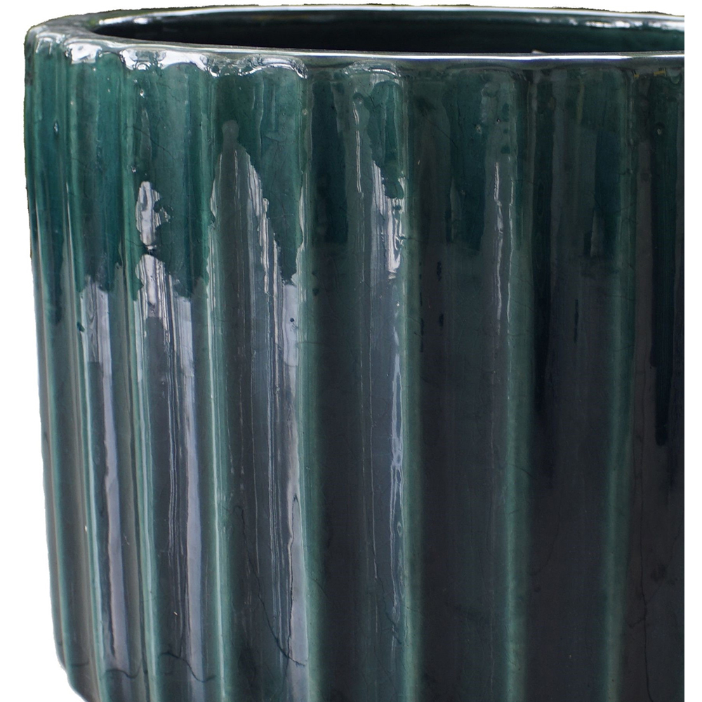 Ghiveci flori VERVE L, ceramica, D 37 cm, verde inchis