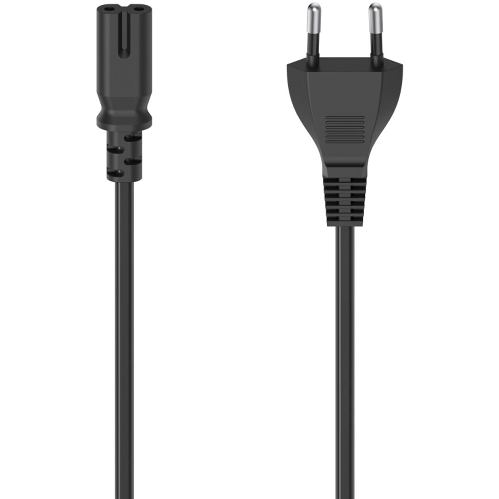 Cablu de alimentare cu 2 pini HAMA 223273, conector AC C7, 1.5m, negru