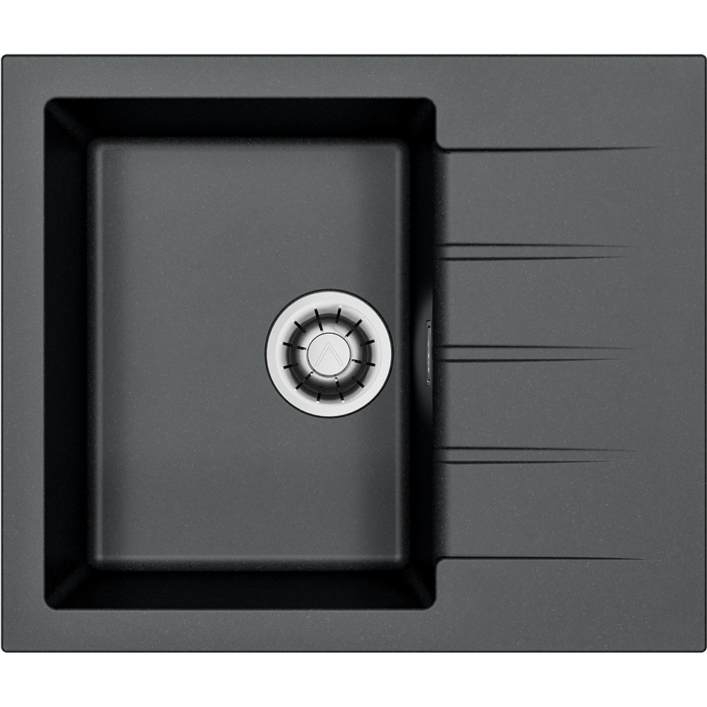 Chiuveta bucatarie ALVEUS Cadit 10 A91, 1 cuva, picurator reversibil, compozit granit, negru
