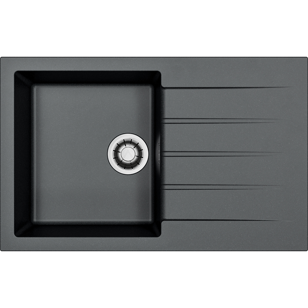 Chiuveta bucatarie ALVEUS Cadit 20 A91, 1 cuva, picurator reversibil, compozit granit, negru