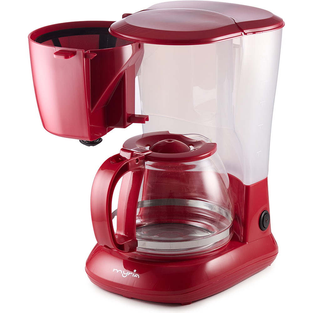 Cafetiera MYRIA MY4157RD, 1.25l, 750W, 8 cesti, rosu
