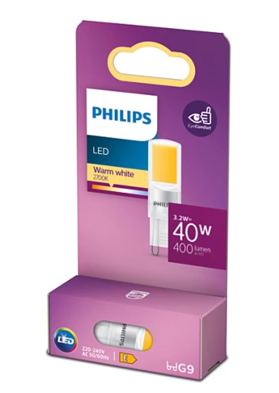 Bec LED Philips, 3.2 W, G9, 2700K, 400lm
