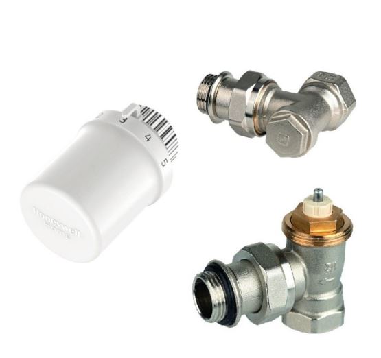 Set robineti si termostat, tu-retur 1/2"