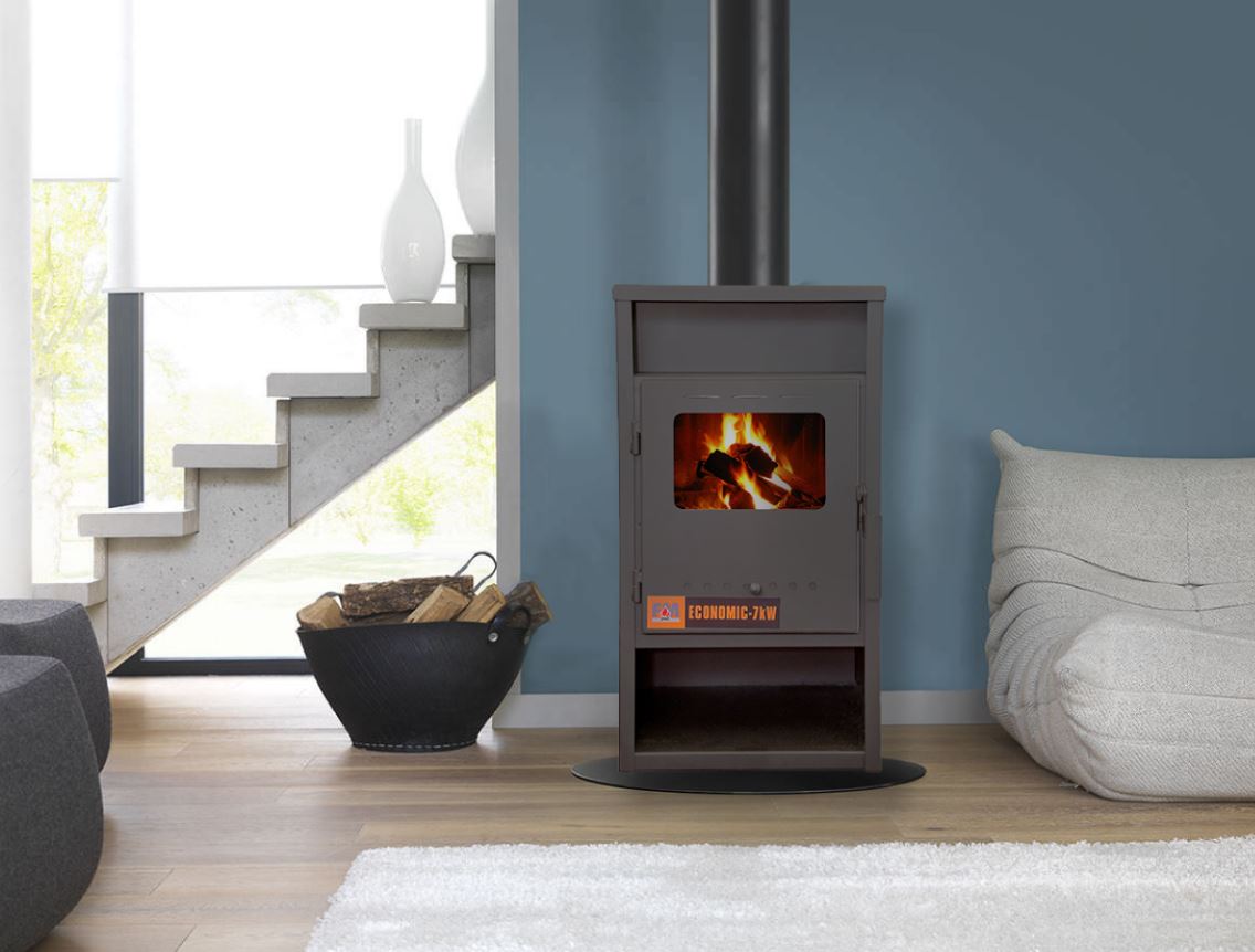 Semineu economic pe lemne, 7 kW, 41 x 41 x 85 cm