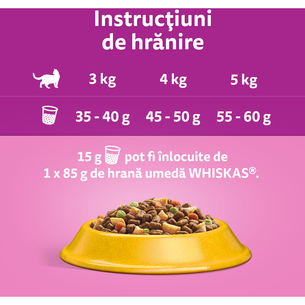 Hrana uscata pentru pisici WHISKAS, Sterile, Pui, 14 kg