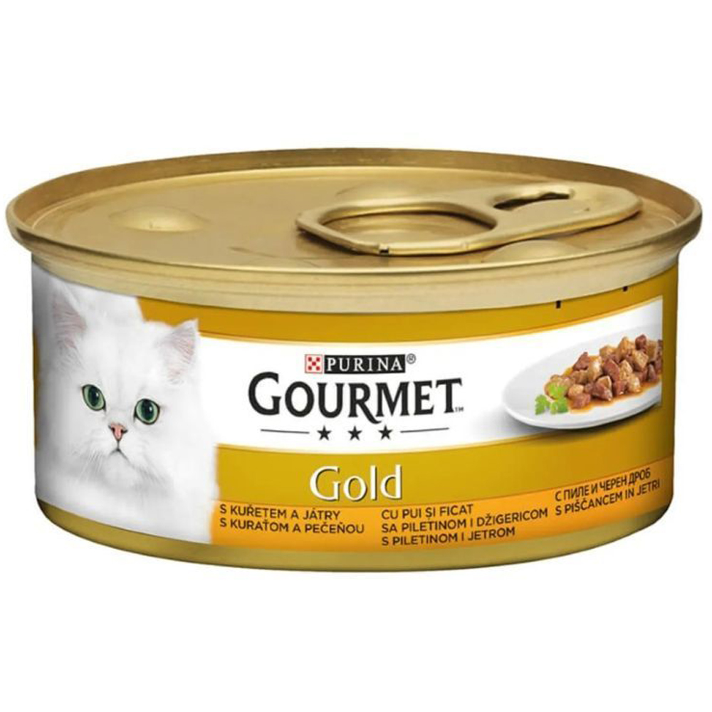 Hrana umeda pentru pisici PURINA GOURMET Gold, Pui si ficat, 85 g g