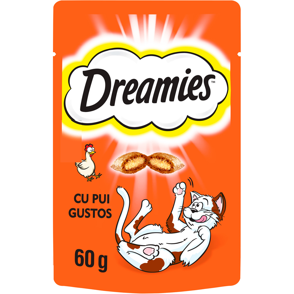 Recompensa pentru pisici DREAMIES, Snack, Pui, 60 g