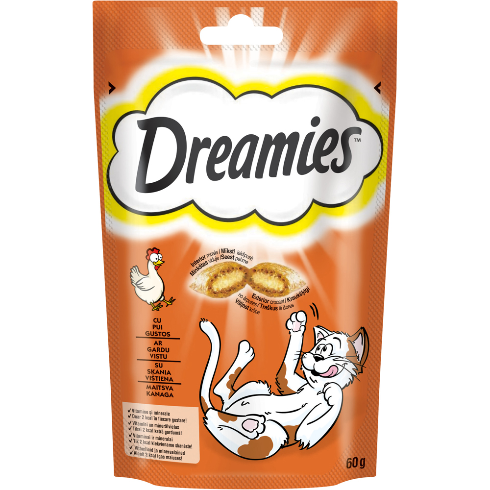 Recompensa pentru pisici DREAMIES, Snack, Pui, 60 g