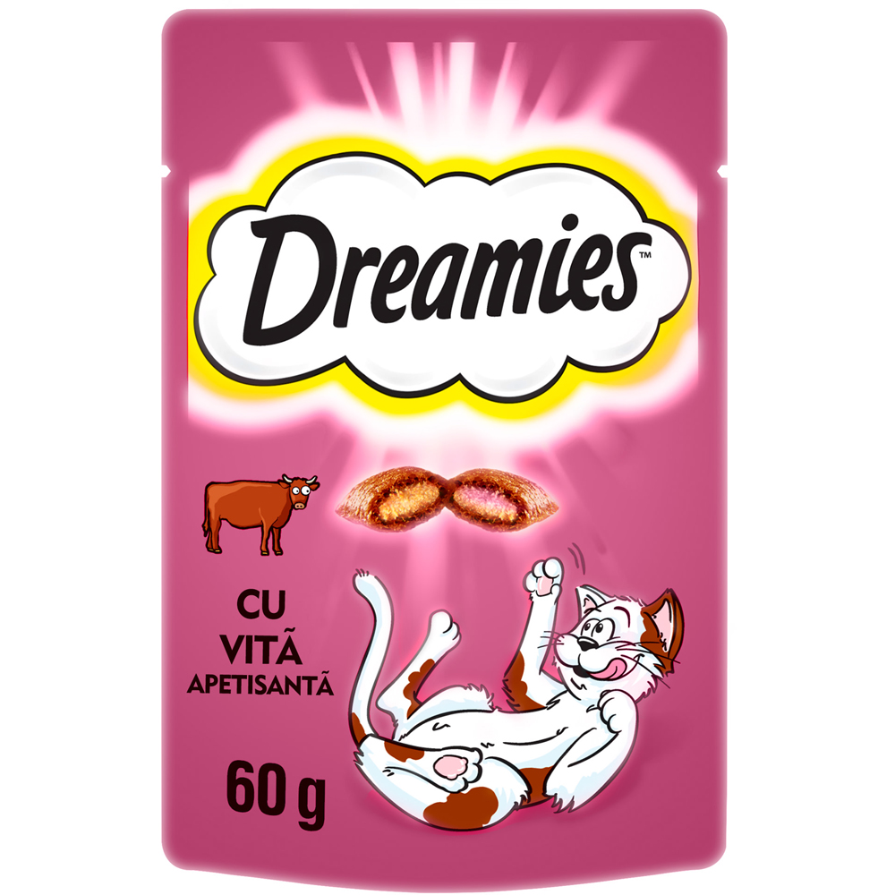 Recompensa pentru pisici DREAMIES, Snack, Vita, 60 g