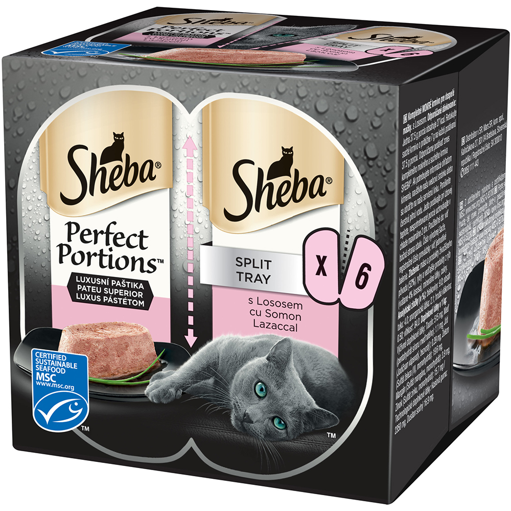 Hrana umeda pentru pisici SHEBA Perfect Portions, Adult, Somon, 6 x 37.5g