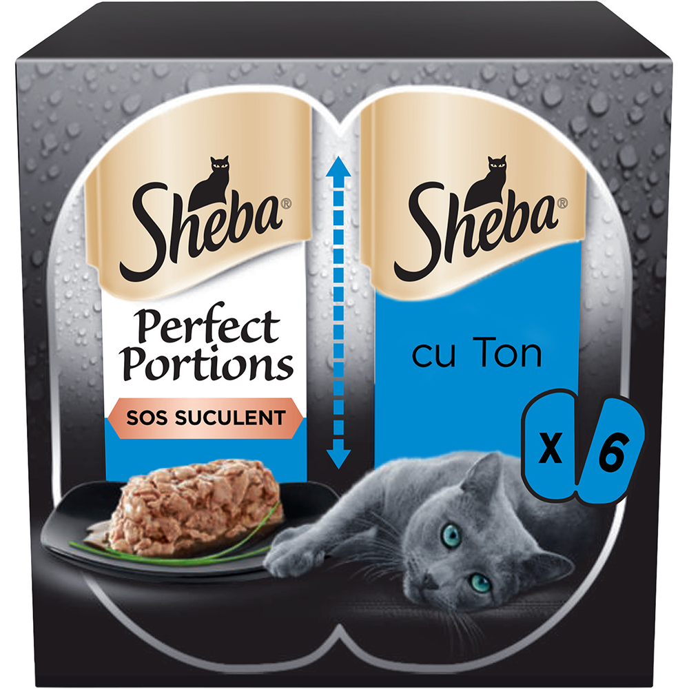 Hrana umeda pentru pisici SHEBA Perfect Portions, Adult, Ton, 6 x 37.5g