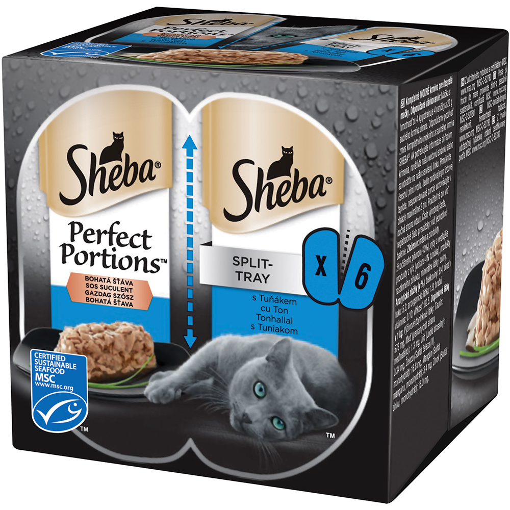 Hrana umeda pentru pisici SHEBA Perfect Portions, Adult, Ton, 6 x 37.5g