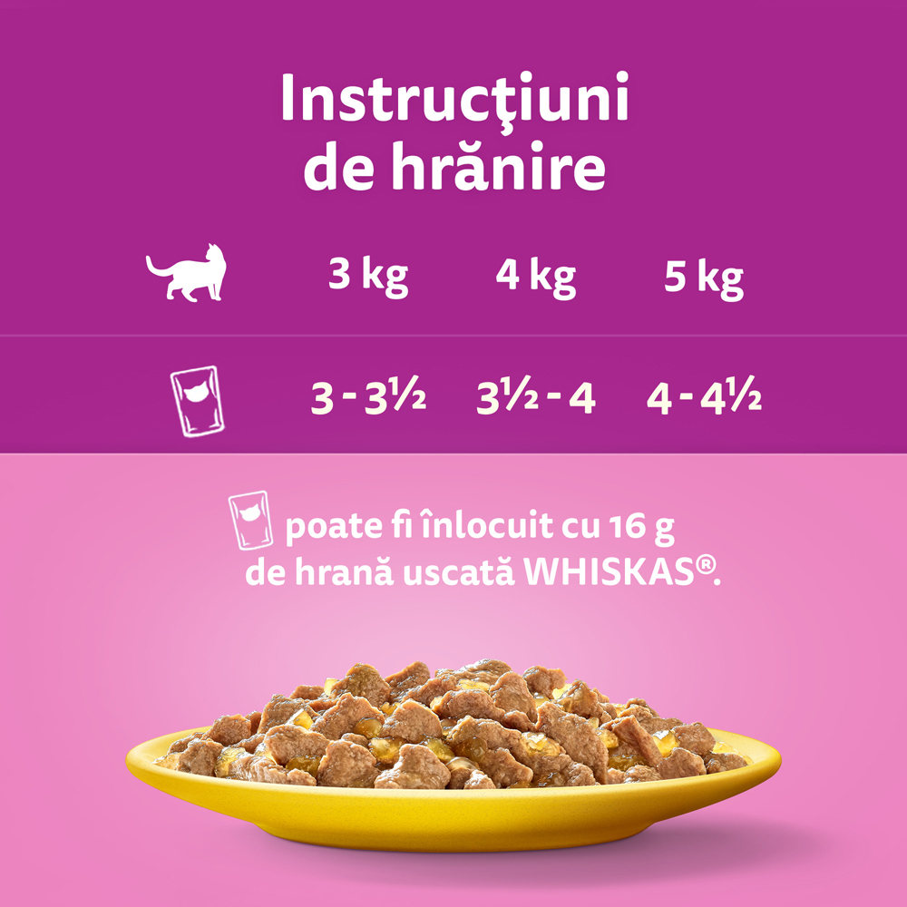 Hrana umeda pentru pisici WHISKAS, Adult, Pasare in aspic, 80 x 85g