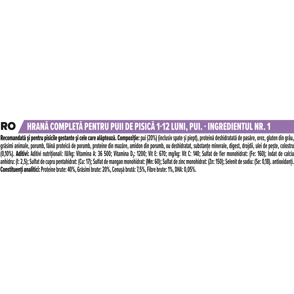 Hrana uscata pentru pisici PURINA PRO PLAN Healthy Start, Junior, Pui, 10 kg