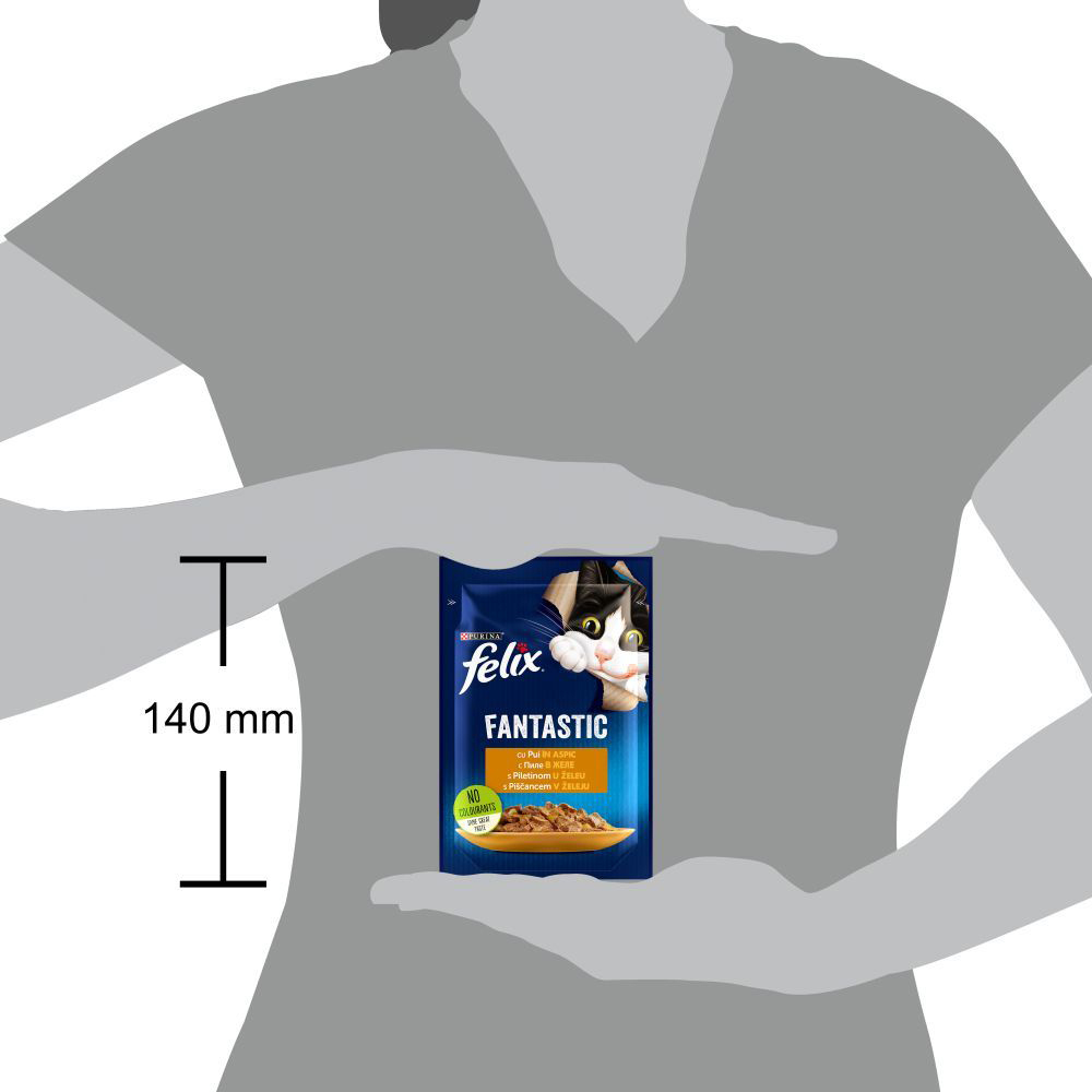 Hrana umeda pentru pisici FELIX Fantastic, Adult, Pui in aspic, 85 g