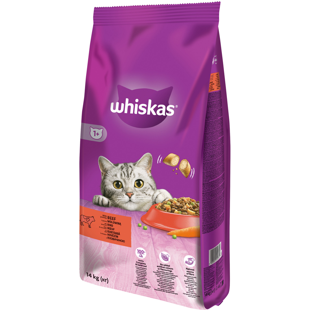 Hrana uscata pentru pisici WHISKAS, Adult, Vita, 14 kg