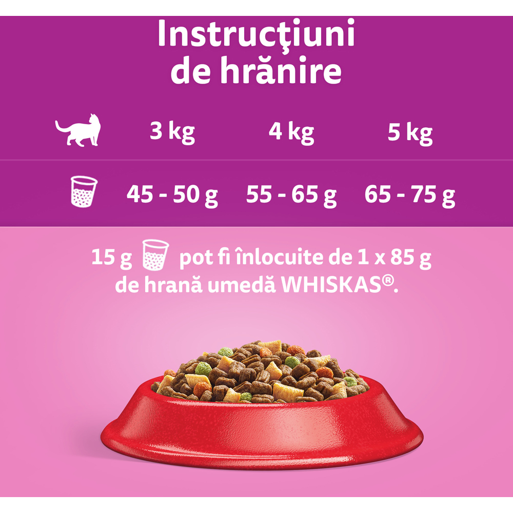 Hrana uscata pentru pisici WHISKAS, Adult, Vita, 14 kg