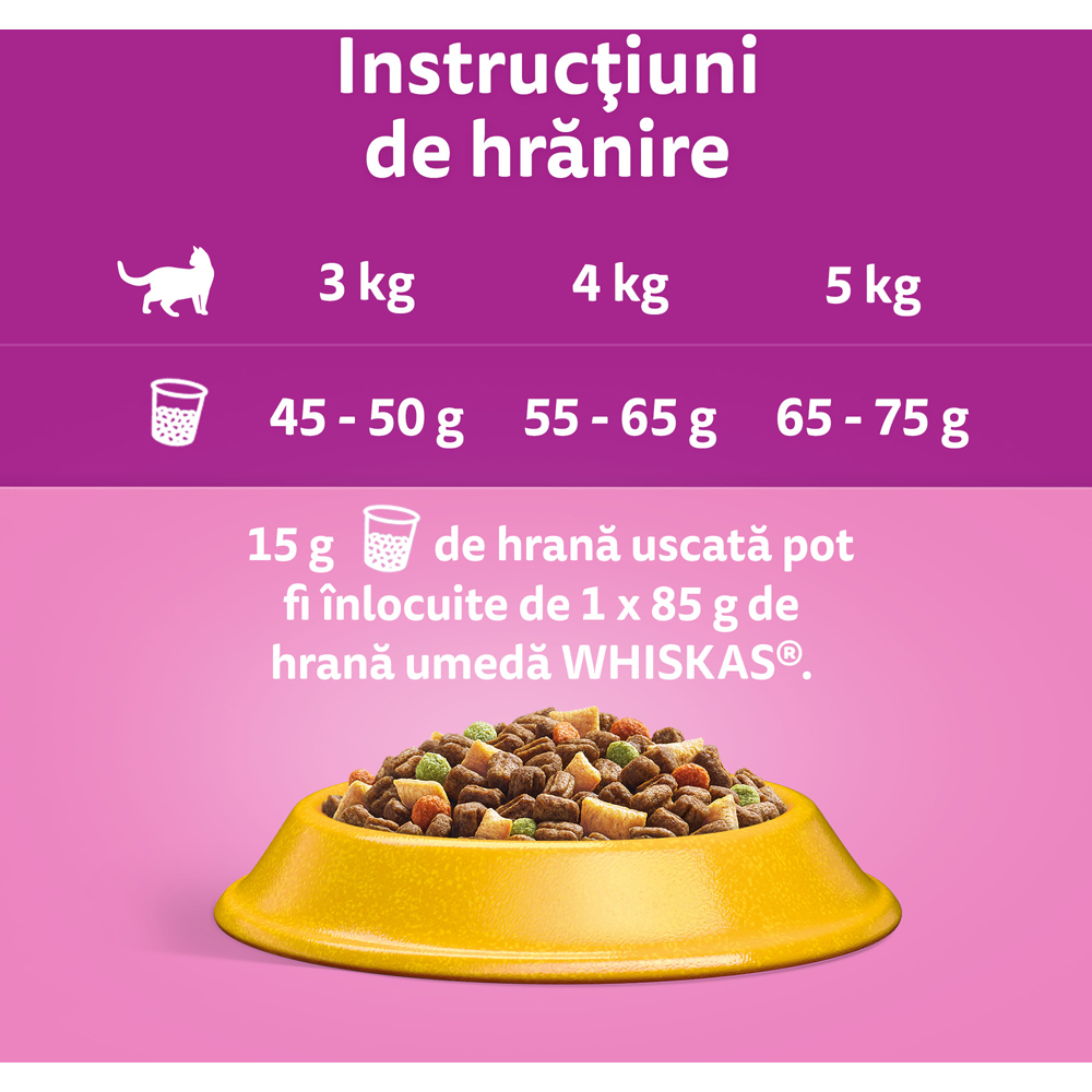 Hrana uscata pentru pisici WHISKAS, Adult, Pui, 14 kg