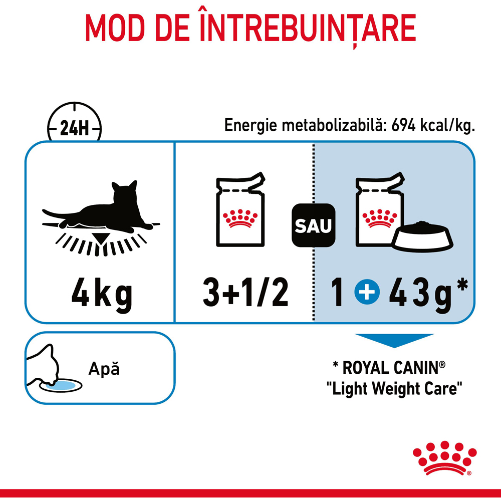 Hrana umeda pentru pisici ROYAL CANIN FCN Light Weight Care Gravy, Adult, 85 g