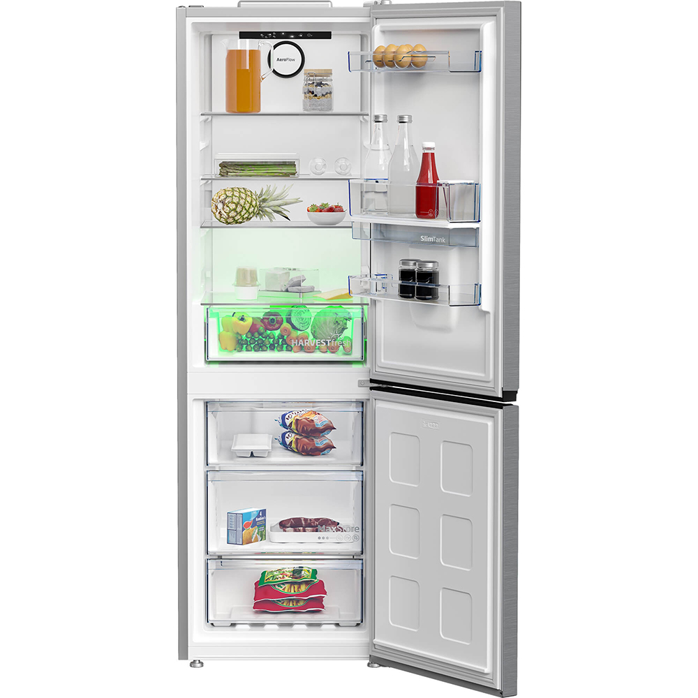 Combina frigorifica BEKO B3RCNA364HDXB, No Frost, 316 l, H 186.5 cm, Clasa E, Dozator apa, inox