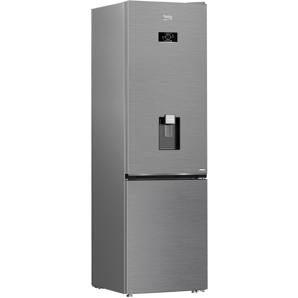 Combina frigorifica BEKO B3RCNA404HDXB1, No Frost, 355 l, H 203.5 cm, Clasa E, Dozator apa, argintiu