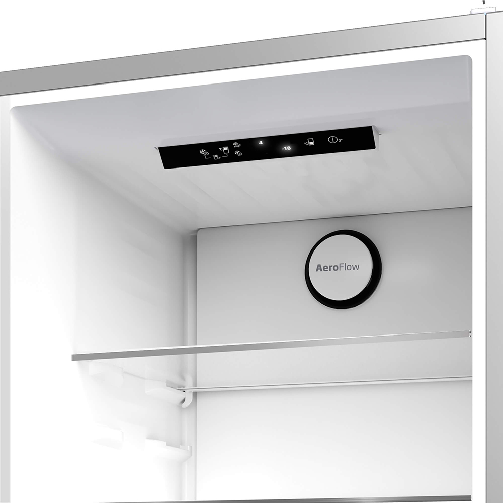 Combina frigorifica BEKO B3RCNA404HDXB, No Frost, 355 l, H 203 cm, Clasa E, Dozator apa, argintiu