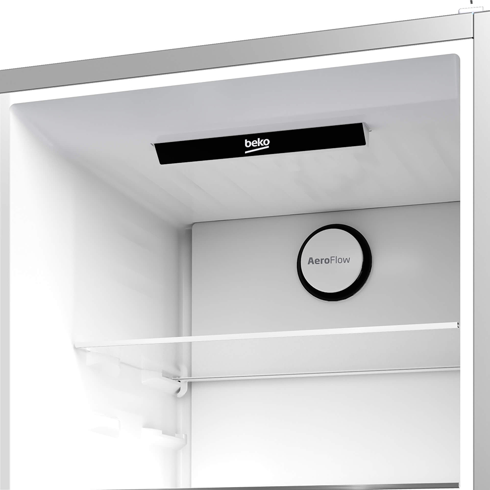 Combina frigorifica BEKO B3RCNA404HM, No Frost, 355 l, H 203.5 cm, Clasa E, gri lucios