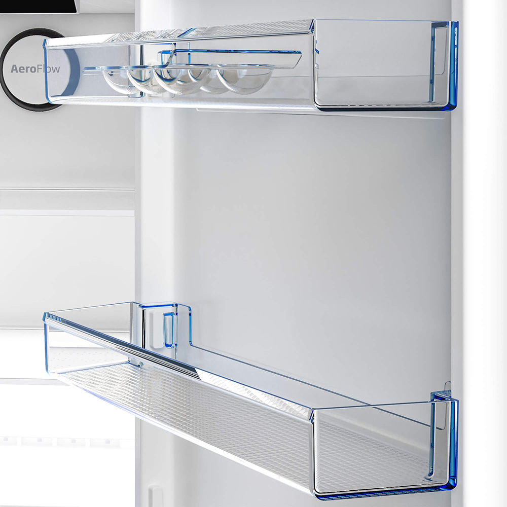 Combina frigorifica BEKO B3RCNA404HM, No Frost, 355 l, H 203.5 cm, Clasa E, gri lucios