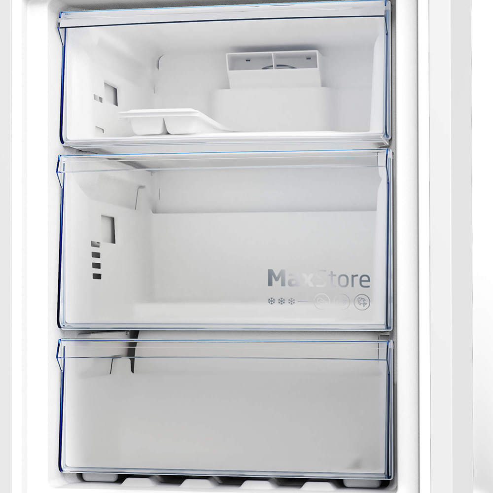 Combina frigorifica BEKO B3RCNA404HM, No Frost, 355 l, H 203.5 cm, Clasa E, gri lucios