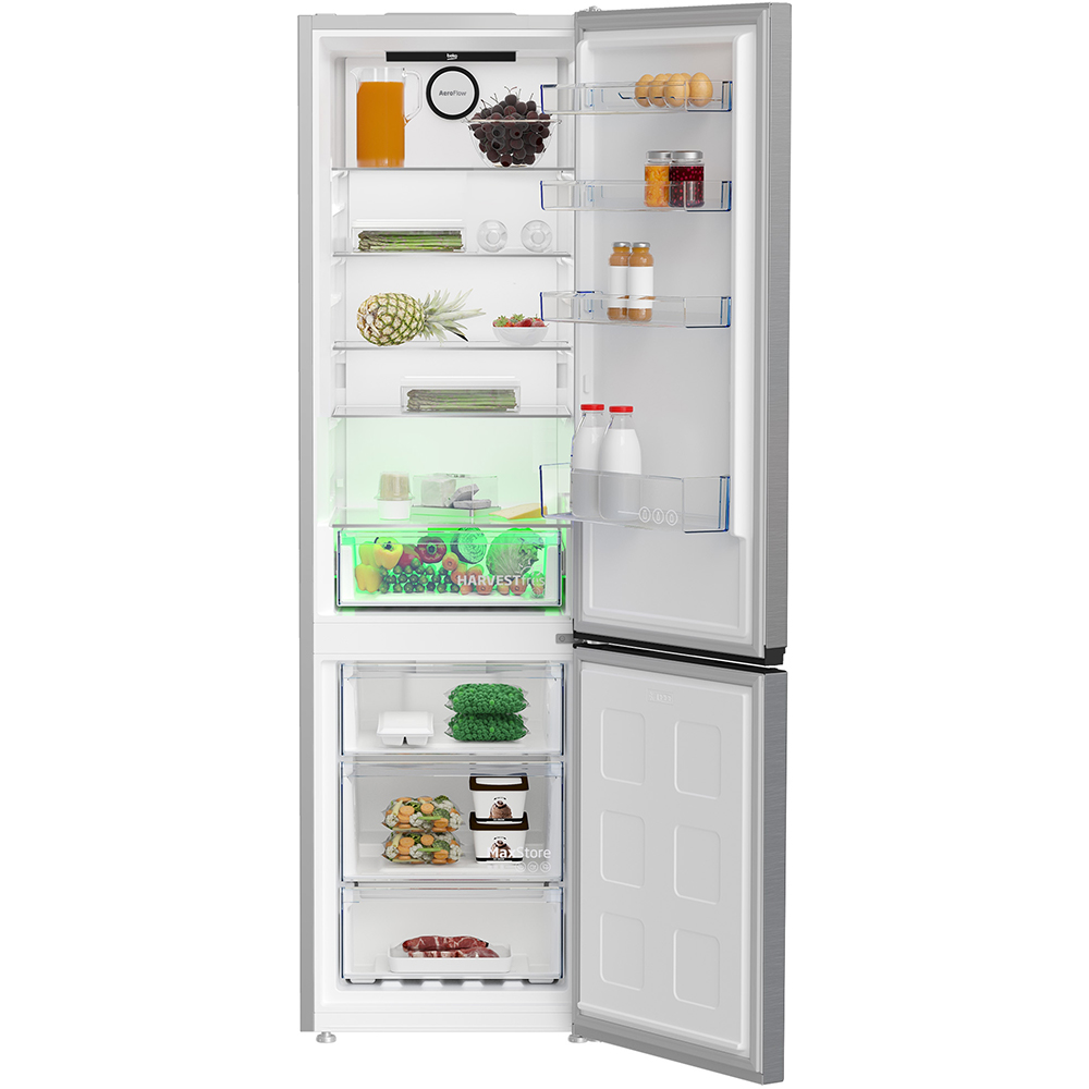 Combina frigorifica BEKO B3RCNA404HXB, No Frost, 355 l, H 203.5 cm, Clasa E, argintiu
