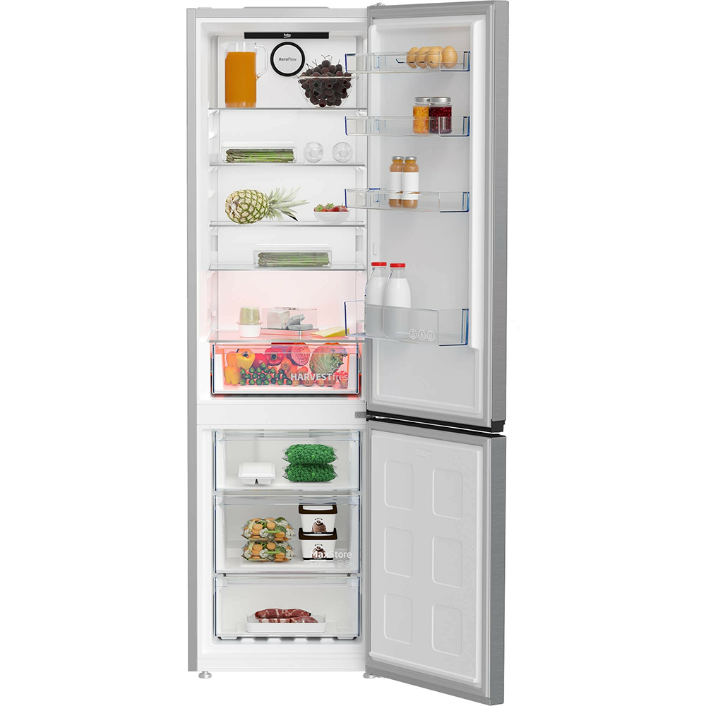 Combina frigorifica BEKO B5RCNA406HXB1, No Frost, 355 l, H 203 cm, Clasa C, argintiu