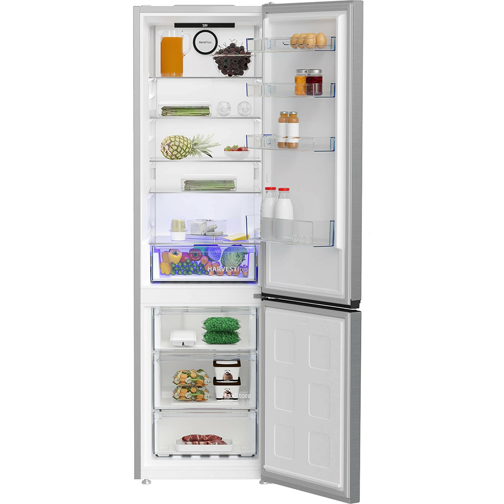 Combina frigorifica BEKO B5RCNA406HXB1, No Frost, 355 l, H 203 cm, Clasa C, argintiu