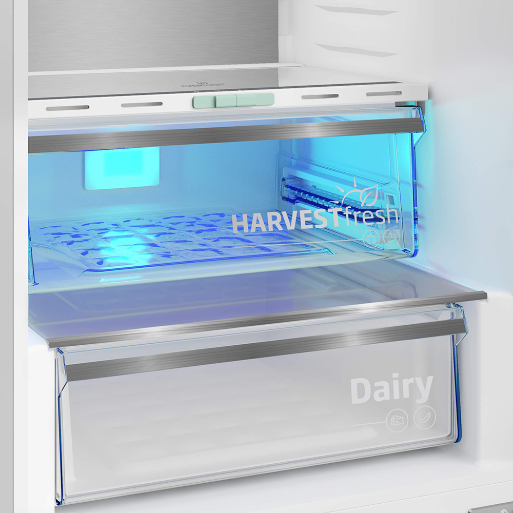 Combina frigorifica BEKO B5RCNA406LXBW, No Frost, 355 l, H 203 cm, Clasa C, argintiu