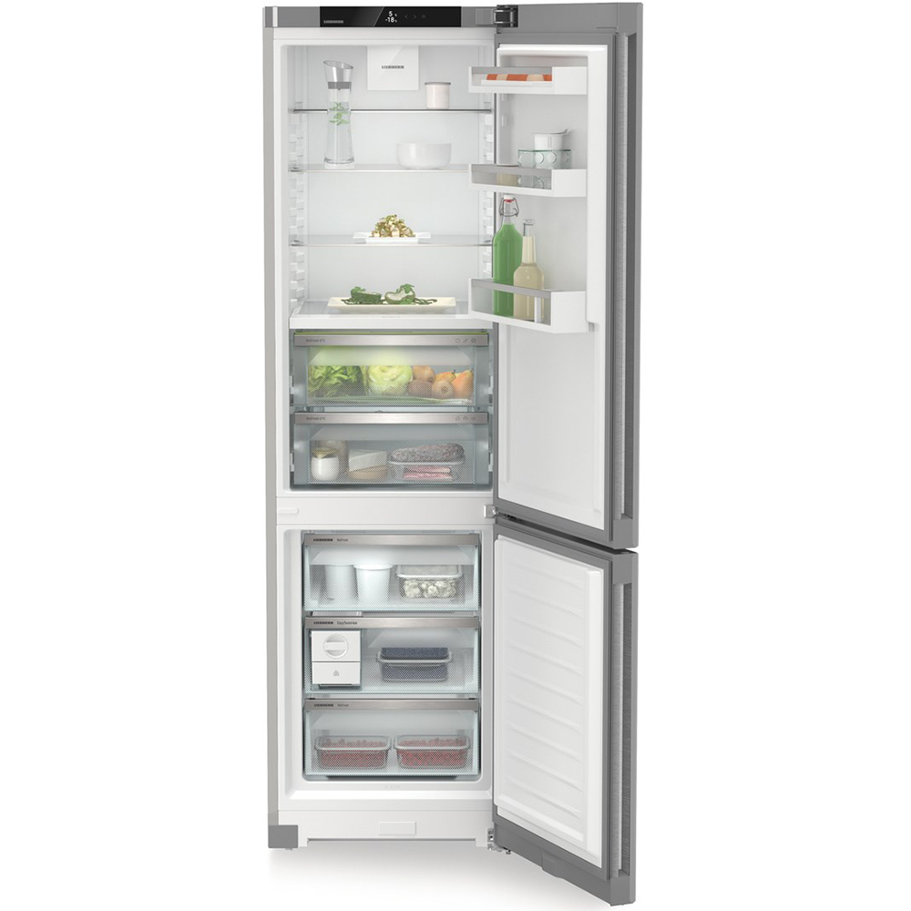 Combina frigorifica LIEBHERR CBNsda 572i Plus, Duo Cooling, 361 l, H 201.5 cm, Clasa A, argintiu