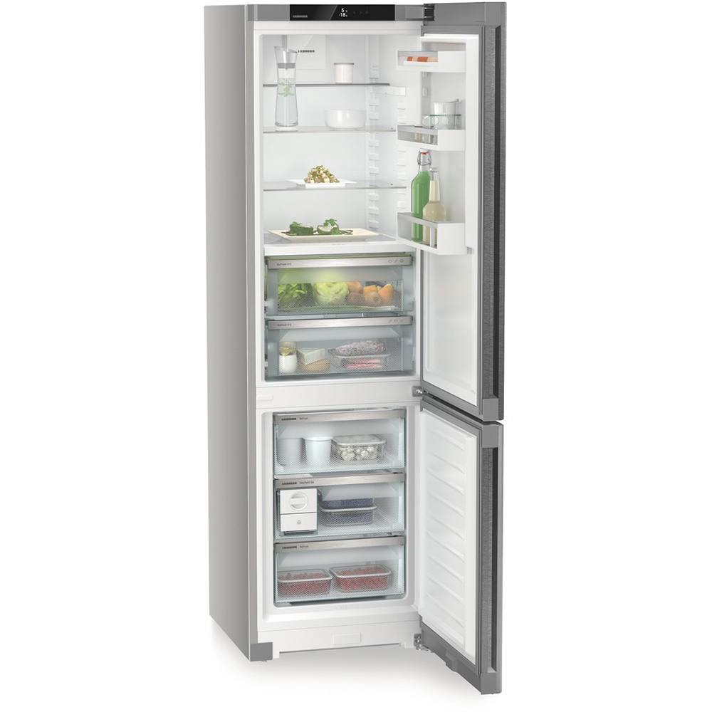 Combina frigorifica LIEBHERR CBNsda 572i Plus, Duo Cooling, 361 l, H 201.5 cm, Clasa A, argintiu