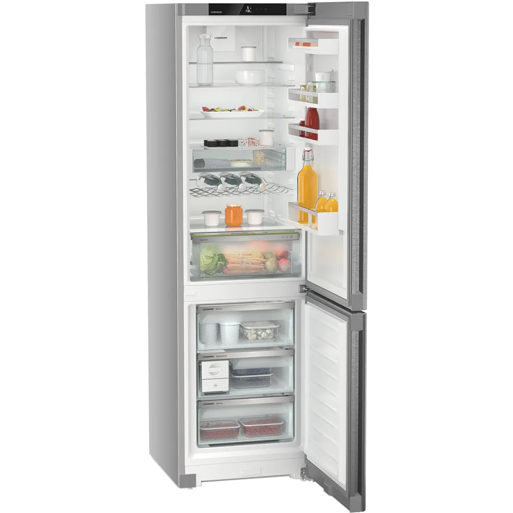 Combina frigorifica LIEBHERR CNsda 5723 Plus, Duo Cooling, 371 l, H 201.5 cm, Clasa A, argintiu
