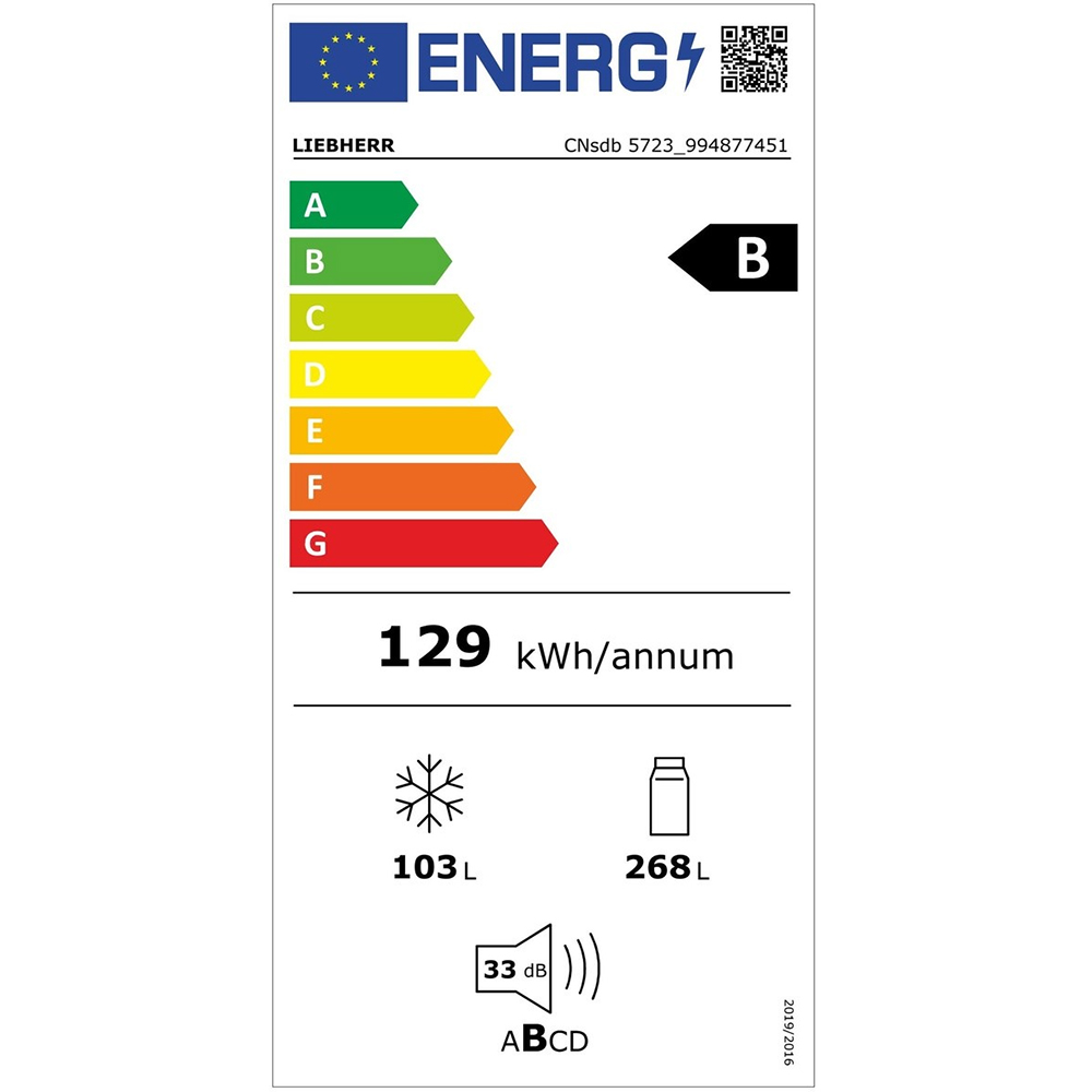 Combina frigorifica LIEBHERR CNsdb 5723 Plus, Duo Cooling, 371 l, H 201.5 cm, Clasa B, argintiu