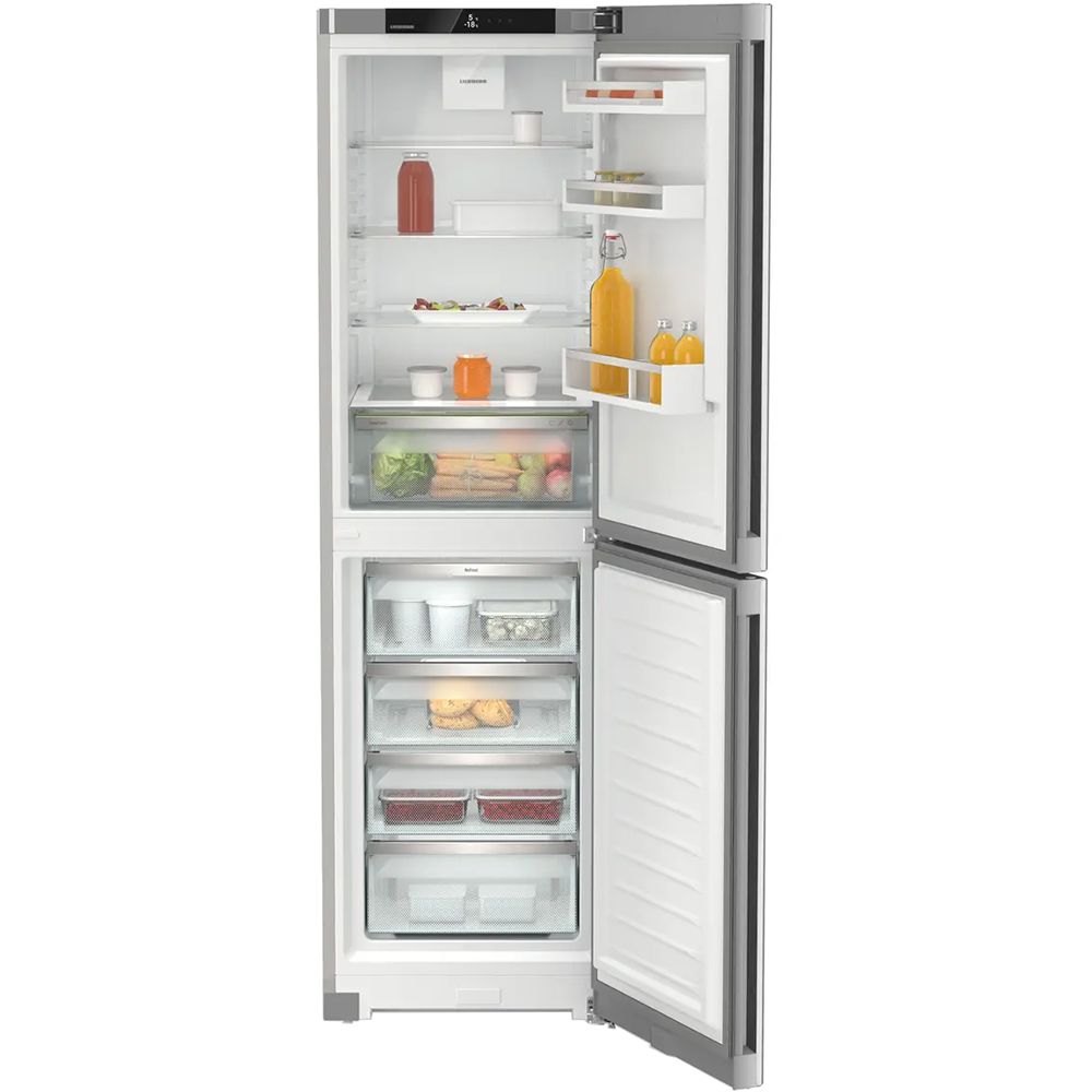 Combina frigorifica LIEBHERR CNsfd 5704 Pure, Duo Cooling, 359 l, H 201.5 cm, Clasa D, argintiu