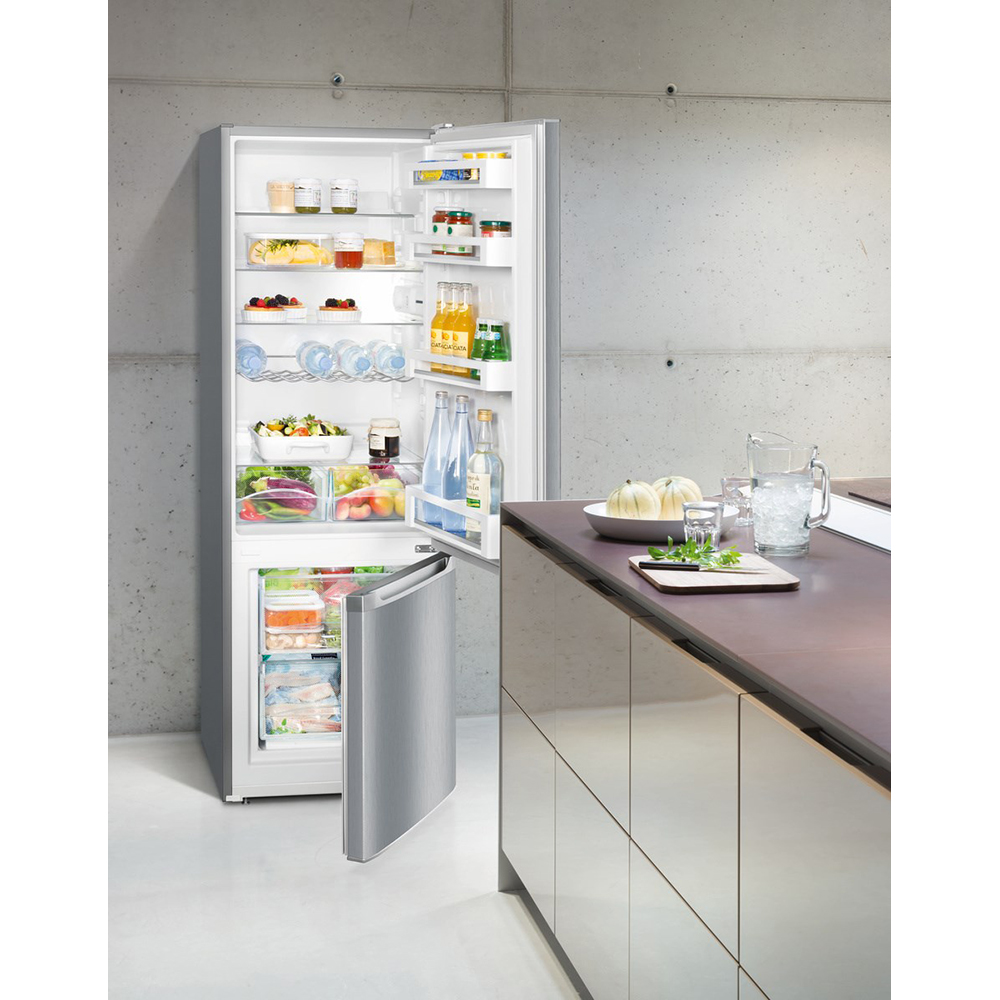 Combina frigorifica LIEBHERR CUele281-26, SmartFrost, 266 l, H 161 cm, Clasa E, argintiu