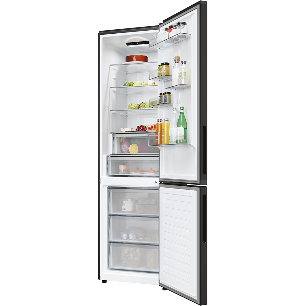 Combina frigorifica CANDY ECN2CQTEB206, Total No Frost, 409 l, H 205 cm, Clasa E, negru
