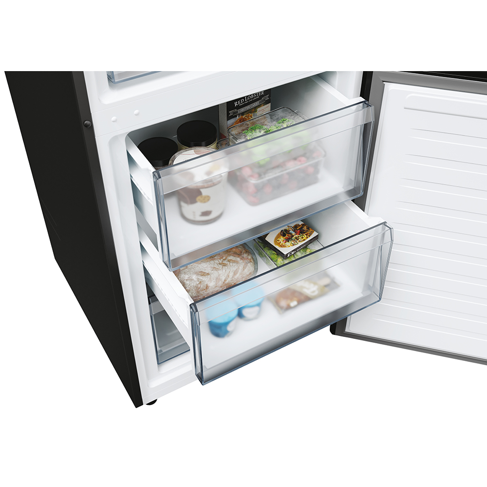 Combina frigorifica CANDY ECN2CQTEB206, Total No Frost, 409 l, H 205 cm, Clasa E, negru