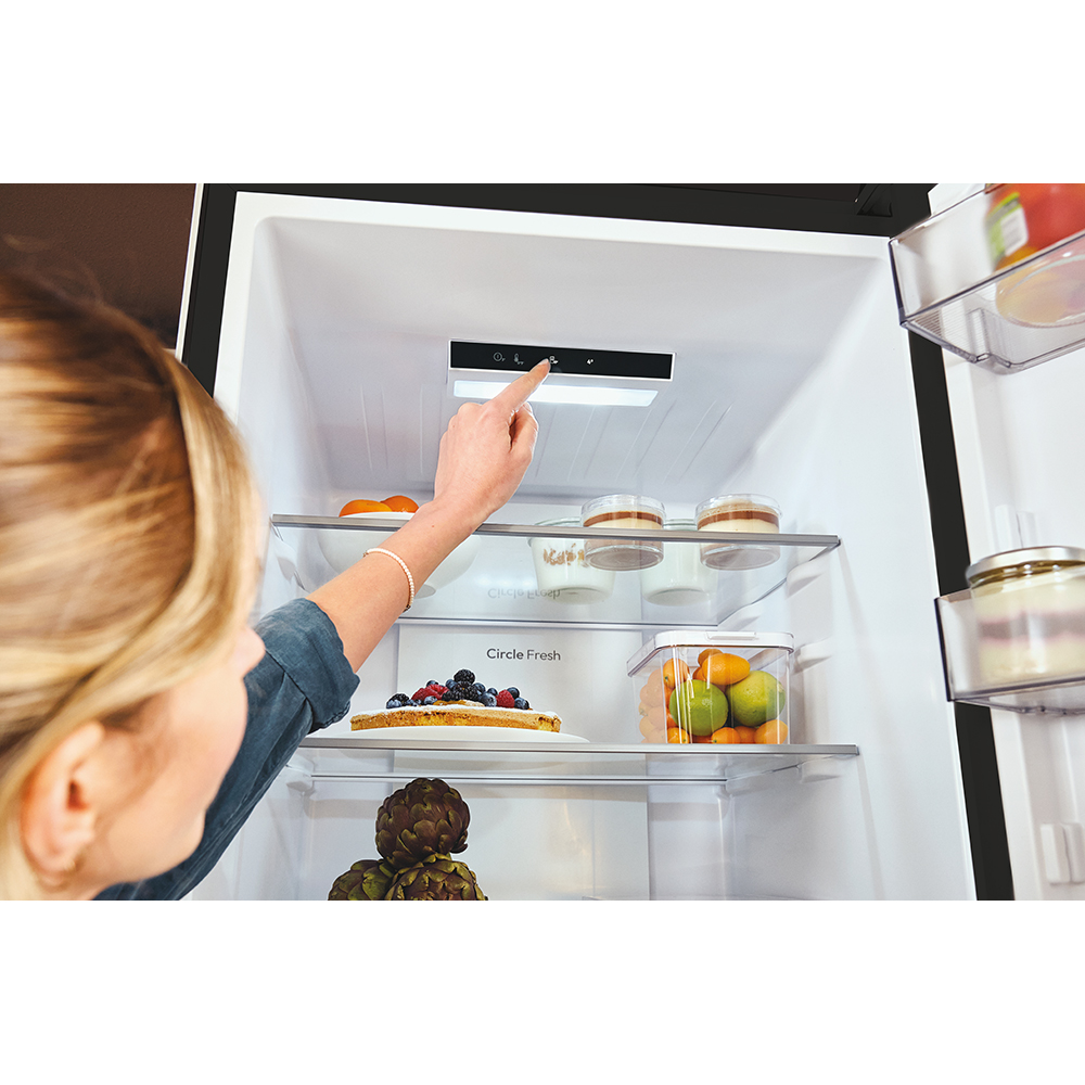 Combina frigorifica CANDY ECN2CQTEB206, Total No Frost, 409 l, H 205 cm, Clasa E, negru