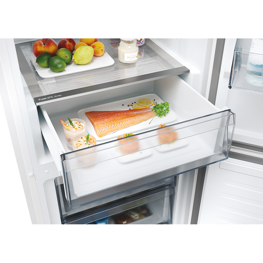 Combina frigorifica CANDY ECN2CQTEW186, Total No Frost, 355 l, H 185 cm, Clasa E, alb
