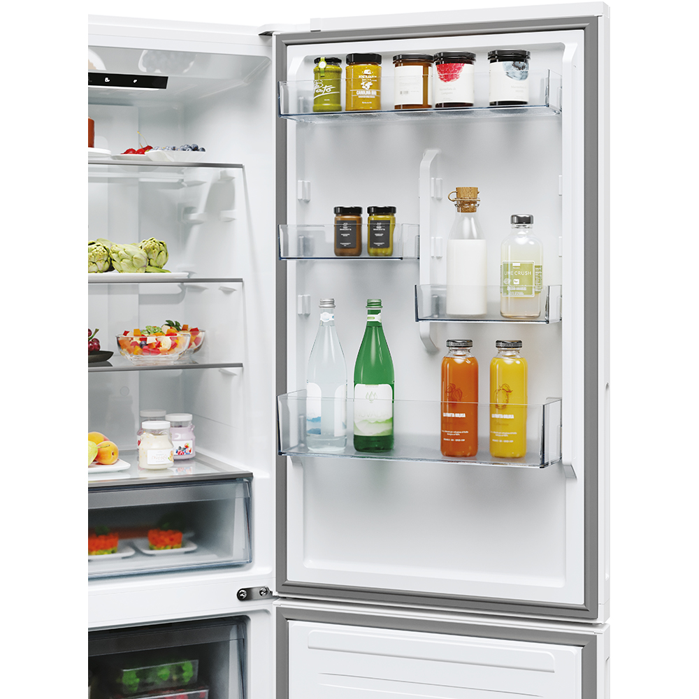 Combina frigorifica CANDY ECN2CQTEW186, Total No Frost, 355 l, H 185 cm, Clasa E, alb