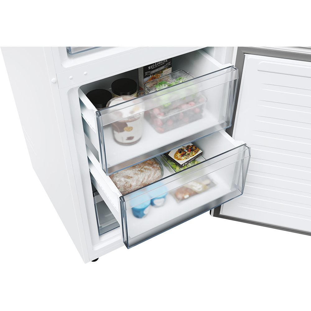 Combina frigorifica CANDY ECN2CQTEW186, Total No Frost, 355 l, H 185 cm, Clasa E, alb