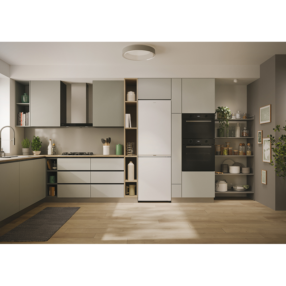 Combina frigorifica CANDY ECN2CQTEW186, Total No Frost, 355 l, H 185 cm, Clasa E, alb