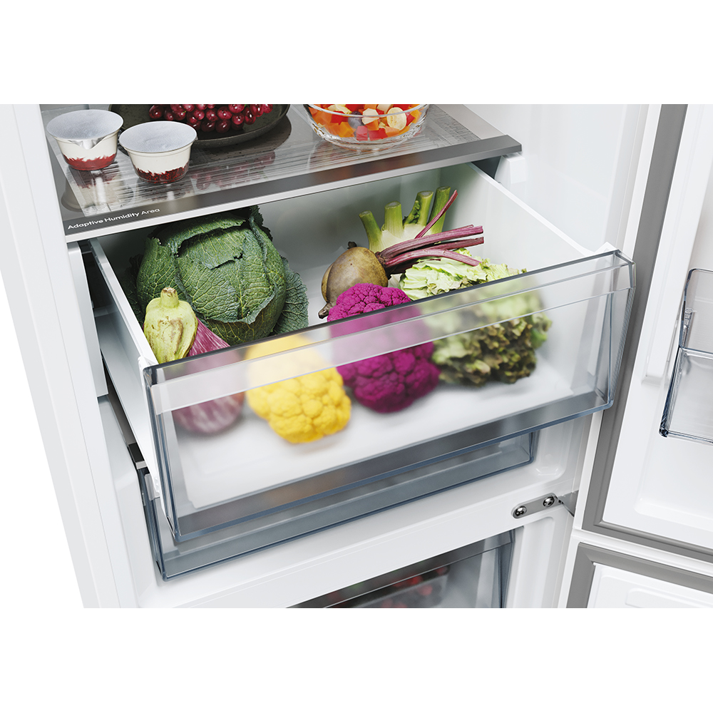 Combina frigorifica CANDY ECN2CQTEX206, Total No Frost, 409 l, H 205 cm, Clasa E, inox