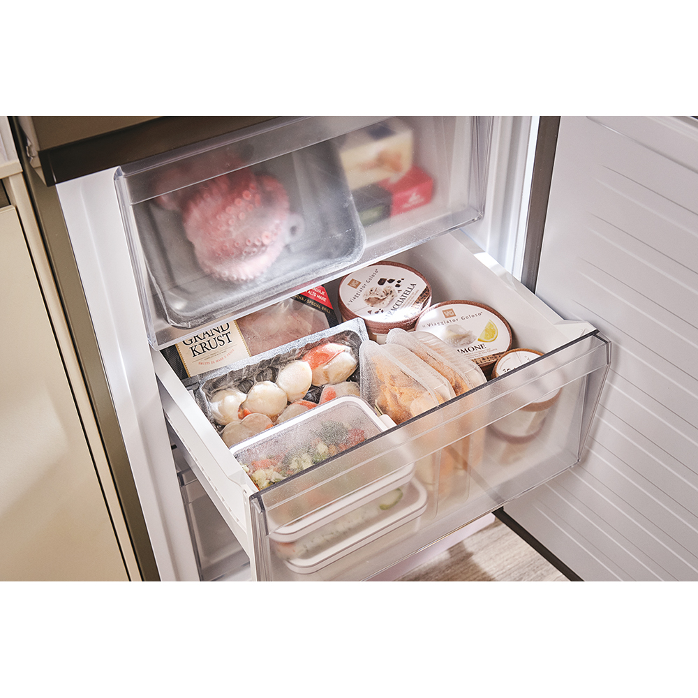 Combina frigorifica CANDY ECN2CQTEX206, Total No Frost, 409 l, H 205 cm, Clasa E, inox