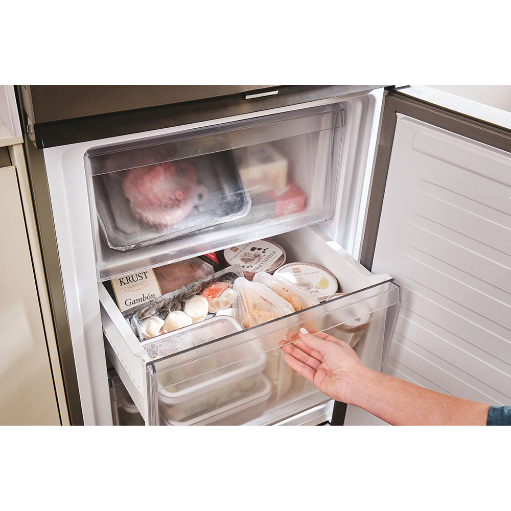 Combina frigorifica CANDY ECN2CQTEX206, Total No Frost, 409 l, H 205 cm, Clasa E, inox